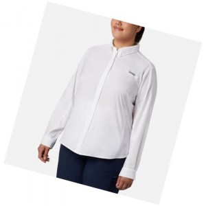 Columbia PFG Tamiami II Long Sleeve Plus Size Gömlek Kadın Beyaz | 93540-VSWP