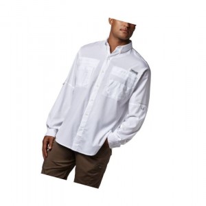Columbia PFG Tamiami II Long Sleeve Tall Gömlek Erkek Beyaz | 08257-VSLJ