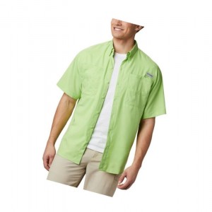 Columbia PFG Tamiami II Short Sleeve Gömlek Erkek Açık Yeşil | 52187-OZUE