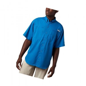 Columbia PFG Tamiami II Short Sleeve Gömlek Erkek Mavi | 91482-RXCV