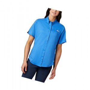 Columbia PFG Tamiami II Short Sleeve Gömlek Kadın Mavi | 04913-SAXB