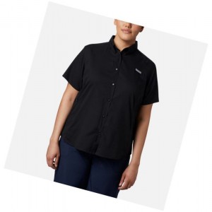 Columbia PFG Tamiami II Short Sleeve Plus Size Gömlek Kadın Siyah | 47803-BHYS