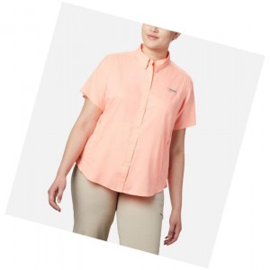 Columbia PFG Tamiami II Short Sleeve Plus Size Gömlek Kadın Pembe | 30746-RHBJ