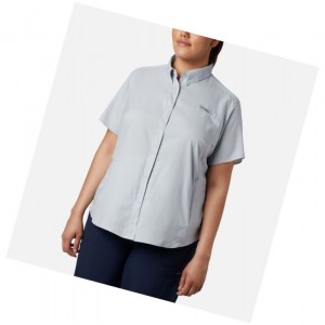 Columbia PFG Tamiami II Short Sleeve Plus Size Gömlek Kadın Gri | 19358-UHAC