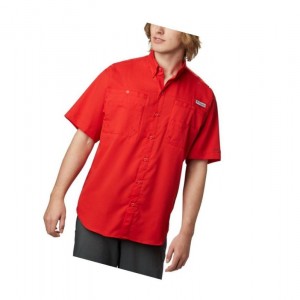 Columbia PFG Tamiami II Short Sleeve Tall Gömlek Erkek Kırmızı | 34581-CQTY
