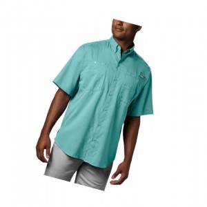 Columbia PFG Tamiami II Short Sleeve Tall Gömlek Erkek Açık Mavi | 12387-JZRE
