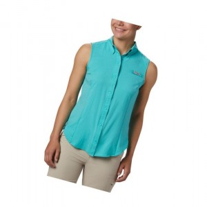 Columbia PFG Tamiami Sleeveless Gömlek Kadın Mavi | 84203-OGYF