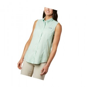 Columbia PFG Tamiami Sleeveless Gömlek Kadın Nane | 26357-TEUG