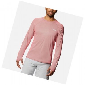 Columbia PFG Terminal Deflector Zero Mock Long Sleeve Sweatshirt Erkek Kırmızı | 24765-JTBG