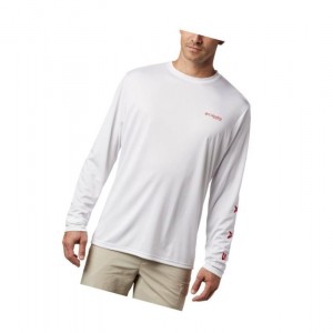 Columbia PFG Terminal Tackle Destination Long Sleeve Sweatshirt Erkek Beyaz | 36954-PKBA