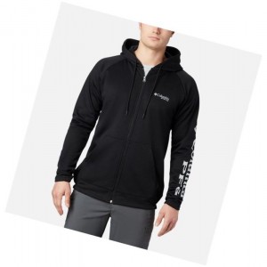 Columbia PFG Terminal Tackle Fleece Full Zip Kapşonlu Erkek Siyah Gri | 32468-UBQC
