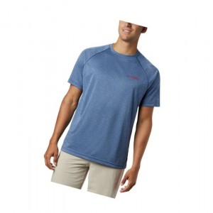 Columbia PFG Terminal Tackle Heather Short Sleeve Tişört Erkek Koyu Gri Kırmızı | 68341-RAIN
