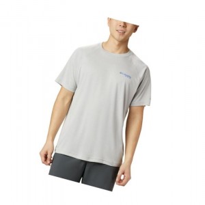 Columbia PFG Terminal Tackle Heather Short Sleeve Tişört Erkek Gri Mavi | 87529-CHMG