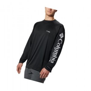 Columbia PFG Terminal Tackle Long Sleeve Big Sweatshirt Erkek Siyah Gri | 42816-FQKN