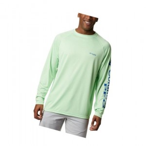 Columbia PFG Terminal Tackle Long Sleeve Sweatshirt Erkek Mavi | 85913-SNYU