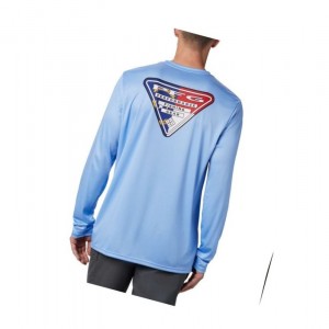 Columbia PFG Terminal Tackle State Triangle Long Sleeve Sweatshirt Erkek Beyaz | 94308-SFZT