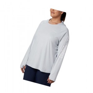 Columbia PFG Tidal Deflector Plus Size Kapşonlu Kadın Gri | 08754-AHUL