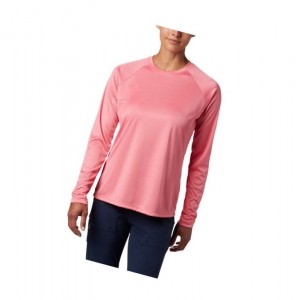 Columbia PFG Tidal II Long Sleeve Sweatshirt Kadın Beyaz | 42105-MYXB