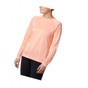 Columbia PFG Tidal II Long Sleeve Sweatshirt Kadın Pembe Beyaz | 85467-DJUX