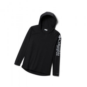 Columbia PFG Tidal Plus Size Kapşonlu Kadın Siyah Gri | 78316-XWPQ