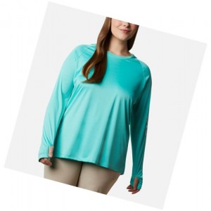 Columbia PFG Tidal Plus Size Kapşonlu Kadın Beyaz | 95104-JLNP