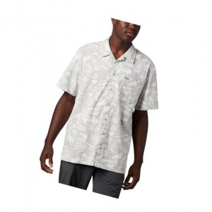 Columbia PFG Trollers Best Short Sleeve Gömlek Erkek Gri Açık Mavi | 96107-VODB