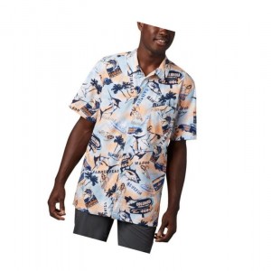 Columbia PFG Trollers Best Short Sleeve Big Gömlek Erkek Mavi | 67540-RQHB