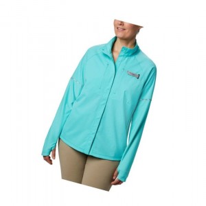 Columbia PFG Ultimate Catch ZERO Long Sleeve Hybrid Gömlek Kadın Mavi | 16973-OERD