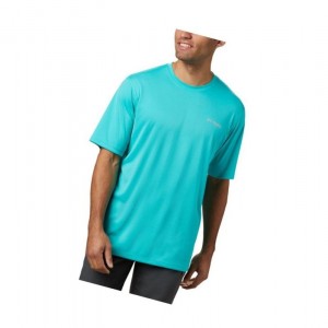 Columbia PFG Zero Rules Short Sleeve Tişört Erkek Açık Turkuaz | 75429-BEPX