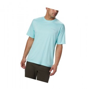 Columbia PFG Zero Rules Short Sleeve Tişört Erkek Açık Mavi | 38164-IUHO