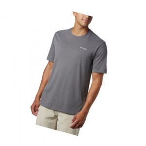 Columbia PFG Zero Rules Short Sleeve Tişört Erkek Gri | 32850-UNSI