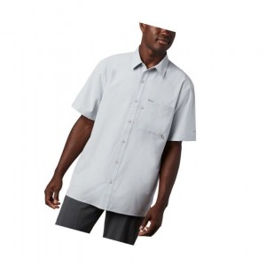 Columbia PFG Zero Rules Woven Short Sleeve Gömlek Erkek Gri | 92786-DMIY