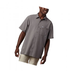 Columbia PFG Zero Rules Woven Short Sleeve Gömlek Erkek Gri | 09725-KVLF