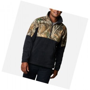 Columbia PHG Fleece Overlay 1/4 Zip Sweatshirt Erkek Siyah | 74068-DYZU