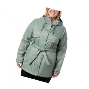 Columbia Pardon My Trench Rain Plus Size Mont Kadın Açık Yeşil | 19340-JYVC