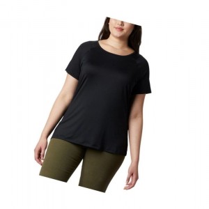 Columbia Peak To Point II Plus Size Tişört Kadın Siyah | 68029-TYUR