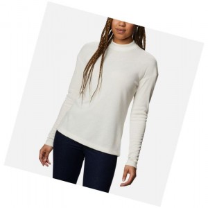 Columbia Pine Street Long Sleeve Knit Sweatshirt Kadın Krema | 54893-EPKX