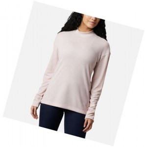 Columbia Pine Street Long Sleeve Knit Sweatshirt Kadın Pembe | 52418-PXKB