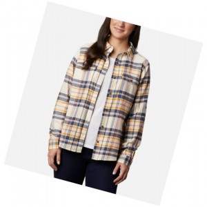 Columbia Pine Street Stretch Flannel Gömlek Kadın Lacivert Renkli | 91657-MJDV