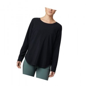 Columbia Place To Place Sun Sweatshirt Kadın Siyah | 57813-LDHQ