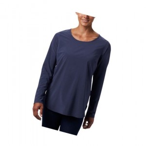 Columbia Place To Place Sun Sweatshirt Kadın Lacivert | 35147-IUWR