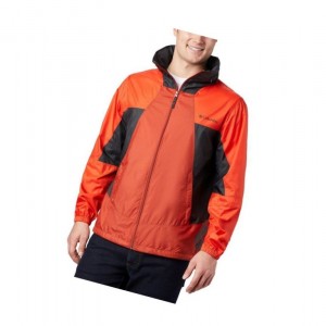 Columbia Point Park Windbreaker Mont Erkek Kırmızı Koyu Gri | 01235-VUIY