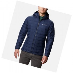 Columbia Powder Lite Hooded Insulated Mont Erkek Lacivert | 47681-TBFI