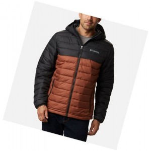Columbia Powder Lite Hooded Insulated Mont Erkek Siyah | 98067-DRTG