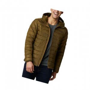Columbia Powder Lite Hooded Insulated Mont Erkek Zeytin Yeşili Kahverengi | 04356-JTAC