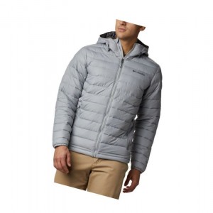 Columbia Powder Lite Hooded Insulated Mont Erkek Gri | 01582-VPDN