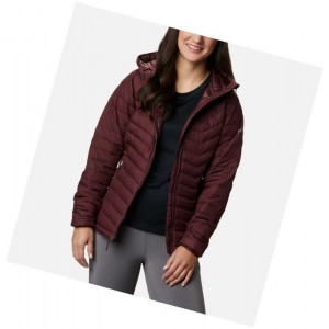 Columbia Powder Lite Hooded Mont Kadın Bordo | 70521-SPIZ