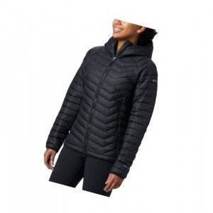 Columbia Powder Lite Hooded Mont Kadın Siyah | 34176-JGPA