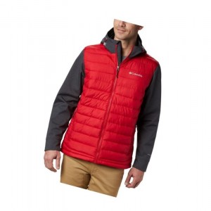 Columbia Powder Lite Hybrid Mont Erkek Mavi Kırmızı Siyah | 78219-NFSE