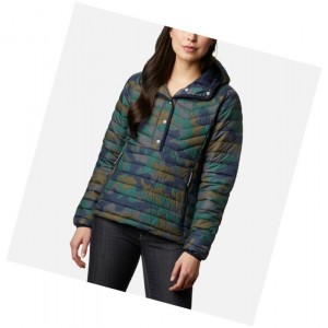 Columbia Powder Lite Insulated Anorak Mont Kadın Lacivert Camo | 42983-INGJ
